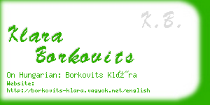 klara borkovits business card